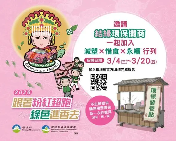 2026白沙屯媽祖進香「綠色攻略」!環保攤商、集點抽獎響應環保愛地球