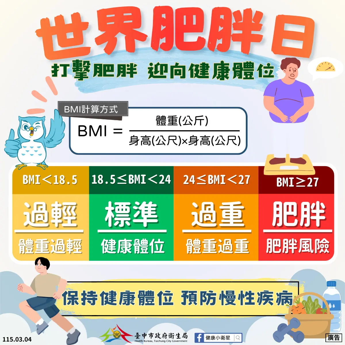 台中肥胖率六都第三!衛生局長揭「甩油」兩大關鍵:規律運動、均衡飲食