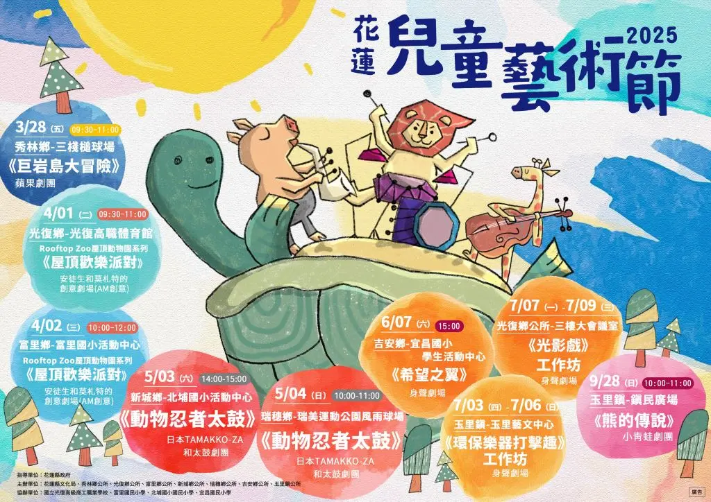 花蓮2025兒童藝術節登場 7鄉鎮免費演出開跑