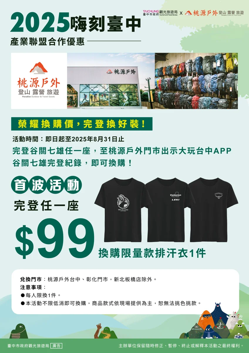 臺中登山必看攻略!「嗨刻臺中」新增2步道,APP打卡拿數位證書享店家優惠