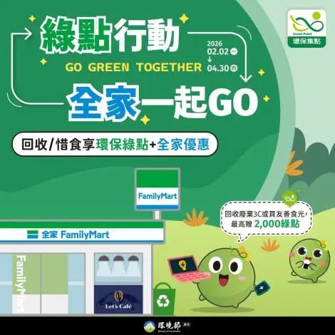 快訊/全家就是你的環保回收站!舊手機、電池換2000綠點,活動只到4月底