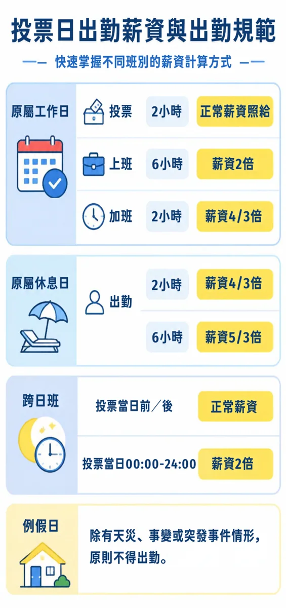 11/28投票日出勤薪水怎麼算?花蓮縣府公布4大情境 違規最高重罰百萬