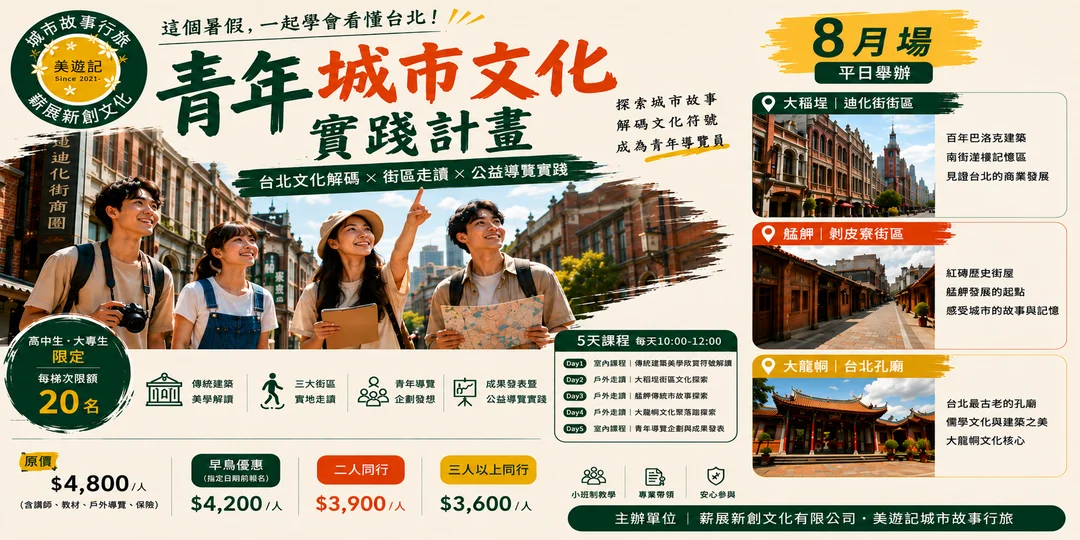 2026暑假必去營隊!「台北文化解碼任務」帶青年探索三大老街區