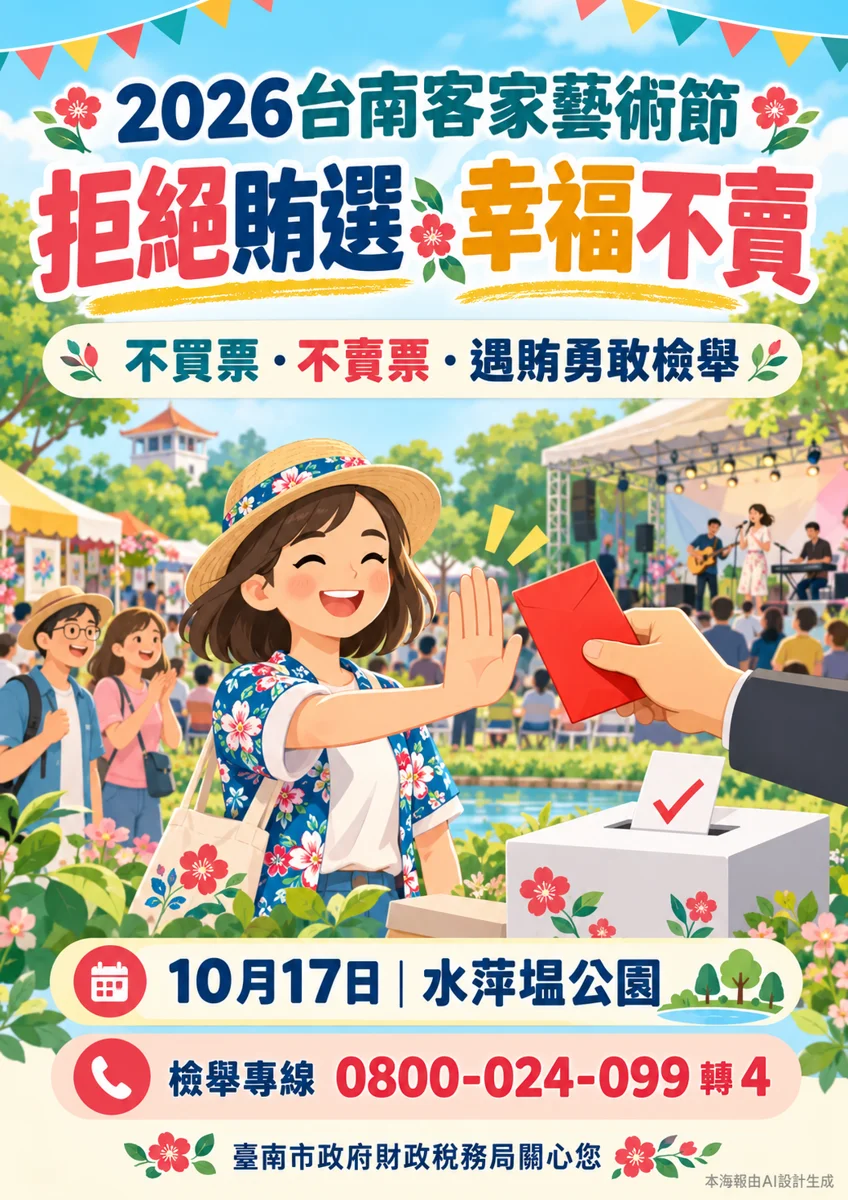 抓緊週末好康!臺南財稅局10/17水萍塭公園設攤 玩有獎徵答帶走實用知識