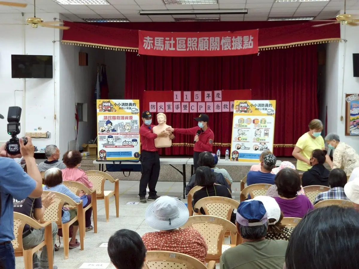 西嶼赤馬社區防災演練！消防員親授「滅火器、CPR」關鍵保命術