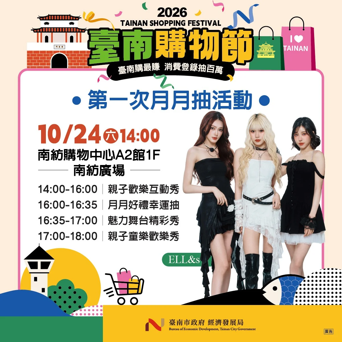 [2026最新] 臺南購物節首波月月抽10/24南紡登場！滿50元抽7台智慧電車、近80萬好禮