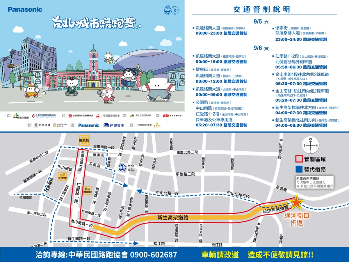 【交通管制】2026台北城市路跑賽週末登場！凱道、新生高架交管路線大公開